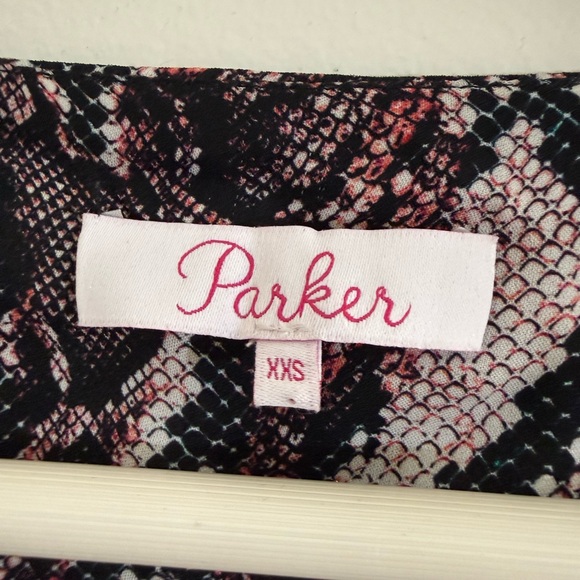 Parker Size XX-Small Blue and Brown Patterned Blouse - Picture 8 of 14